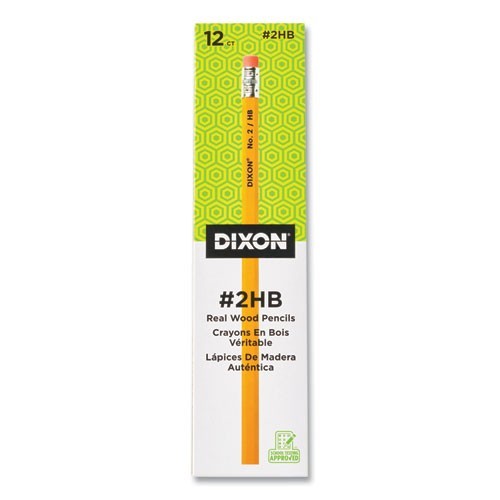 Dixon No. 2 Pencil, HB (#2), Black Lead, Yellow Barrel, 2 Dozens