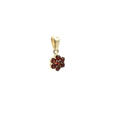 14kt gold pendant garnet charm jewelry 585 Yellow gold women jewelry 1.6cm