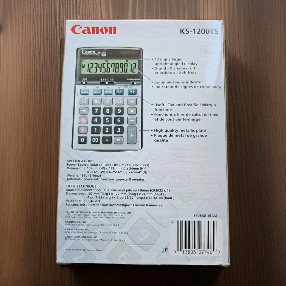 Canon KS-1200TS 12-Digit Desktop Calculator New Sealed - Image 3 of 4