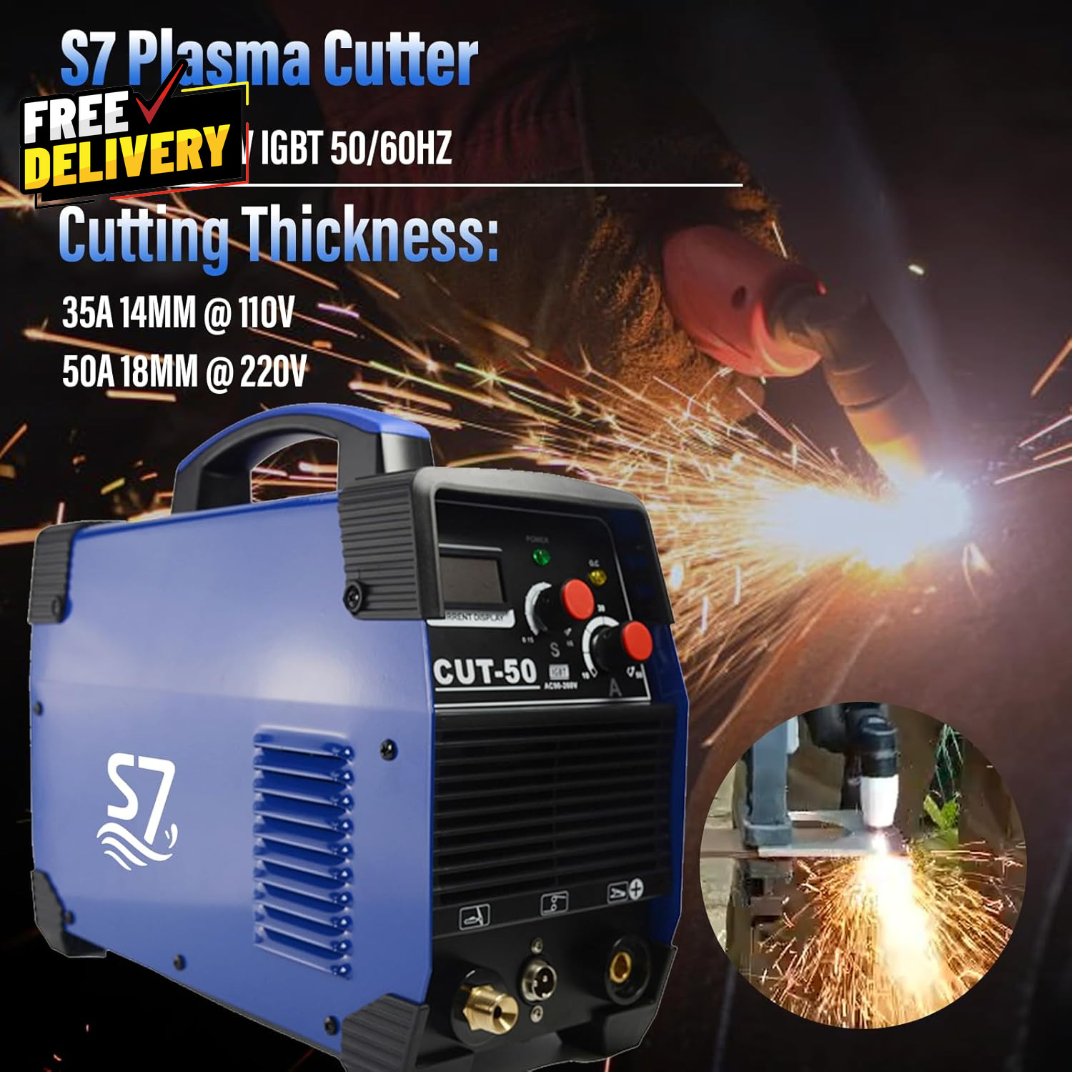 Plasma Cutter Cut50 55Amp 110V/220V Dual Voltage IGBT Cutting Machine