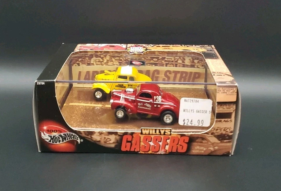 100% Hot Wheels "WILLYS GASSERS" Hot Rod Series Jack Coonrod Big John Mazmanian  - Image 3 of 4