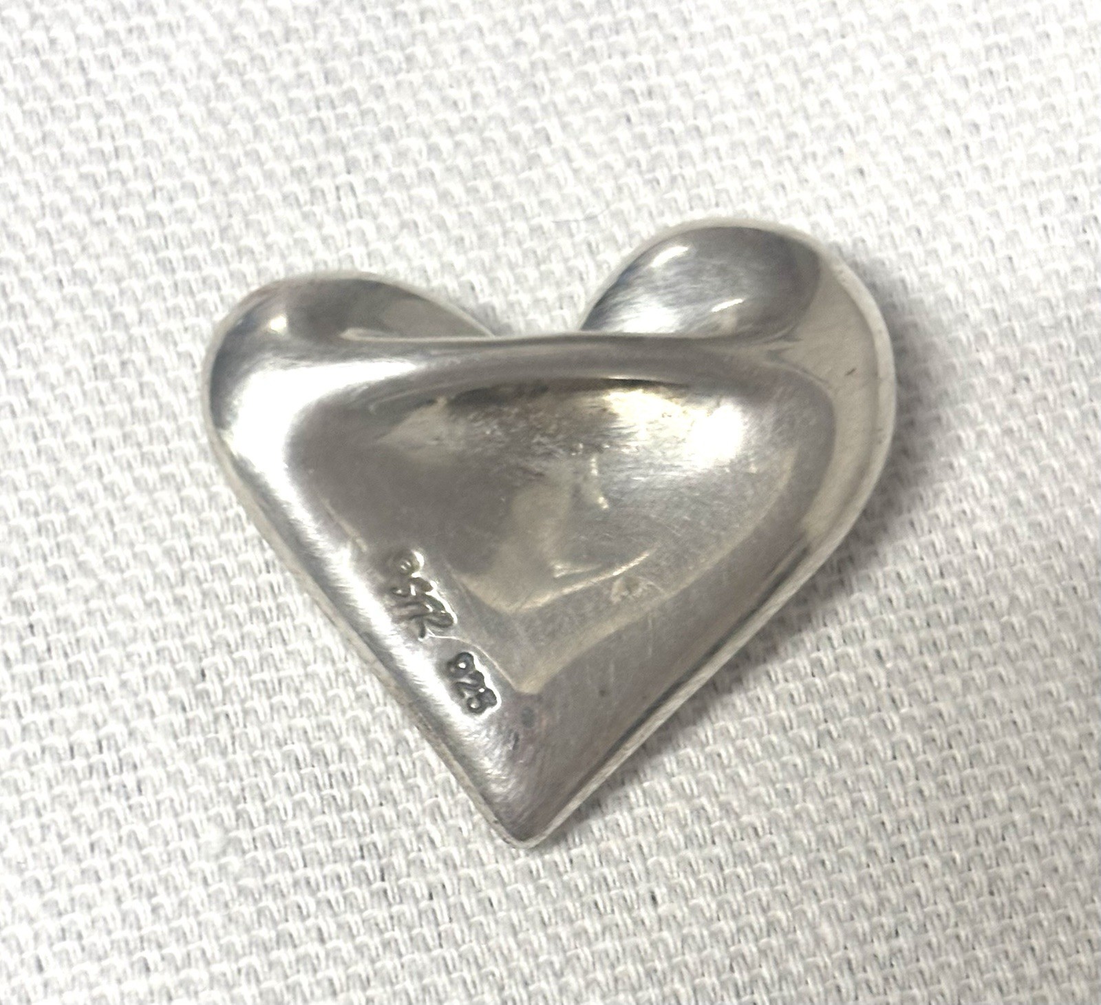 Solid Sterling Silver 925 Puffy Heart Pendant Cha… - image 3