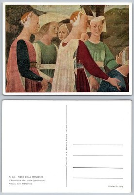 Piero della Francesca L'Adorazione del Ponte Art Postcard Arezzo Italy