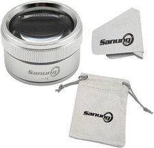 30X Optical Magnifier, Y-18 Zinc Alloy Reading Magnifying Glass with Dual White