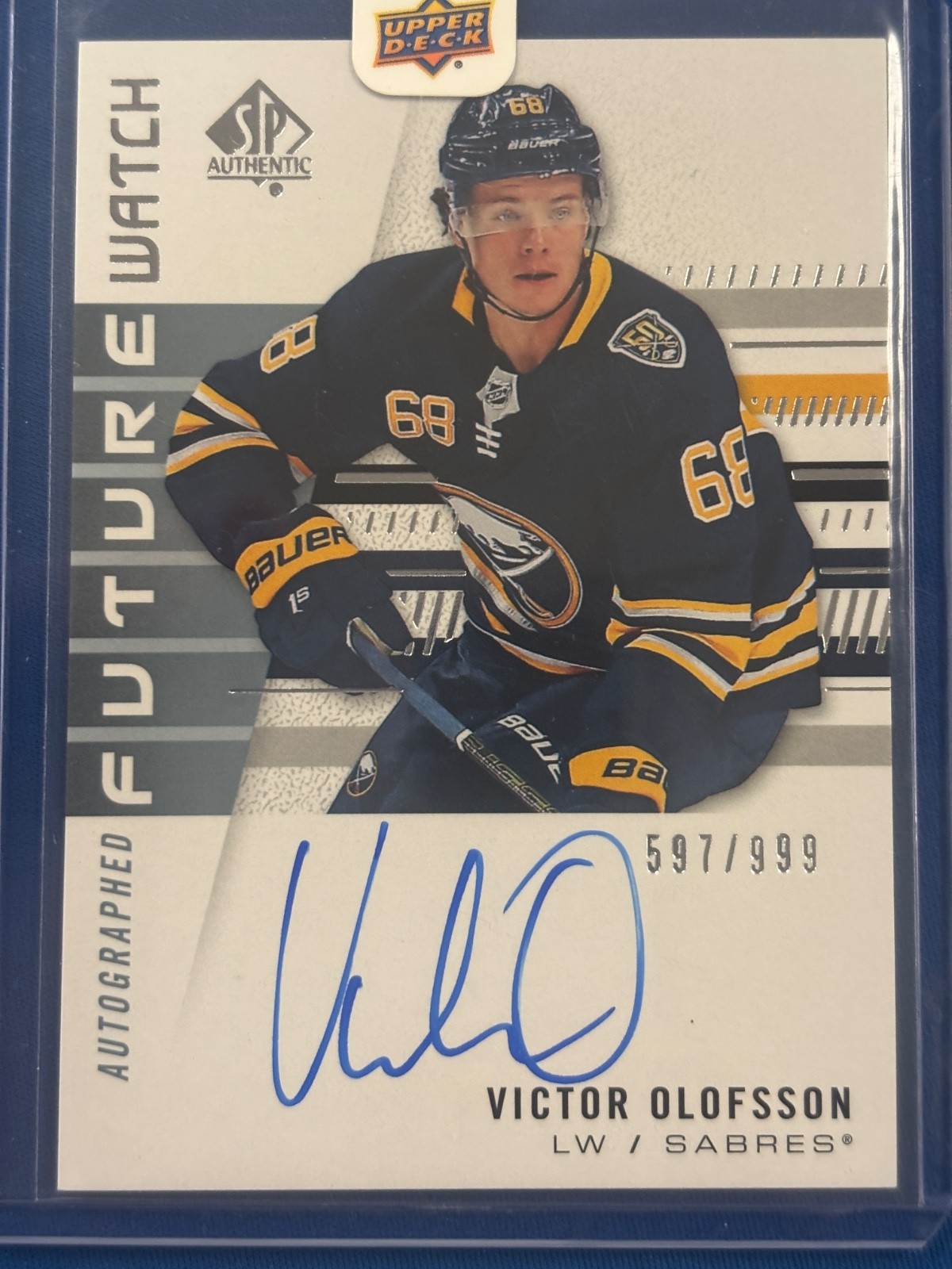 2019-20 SP Authentic Future Watch #181 VICTOR OLOFSSON RC AUTO /999