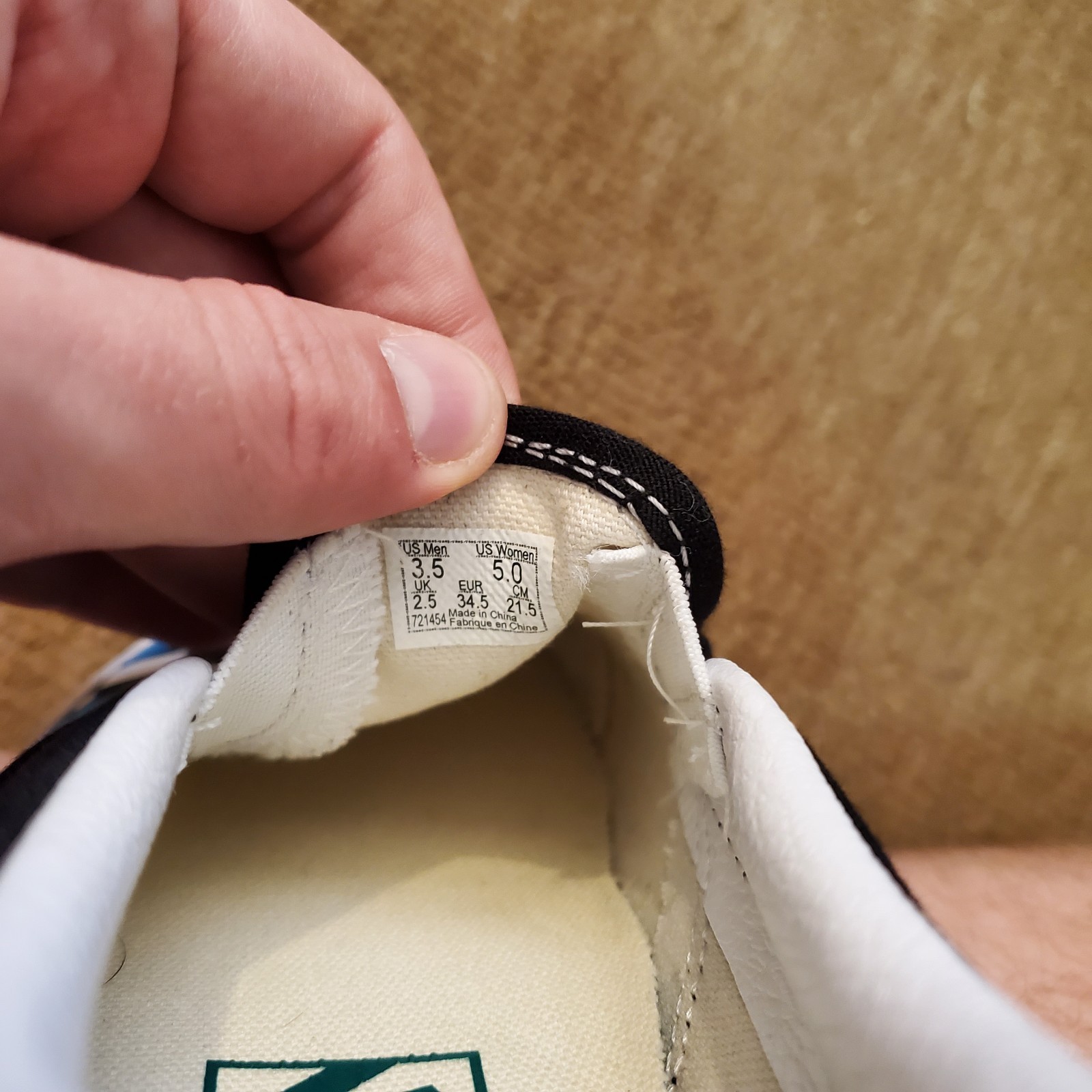 VANS Custom Slip-On Shoes Butterfly Checkerboard Black White size 3.5 M, 5 W.  thumbnail 2