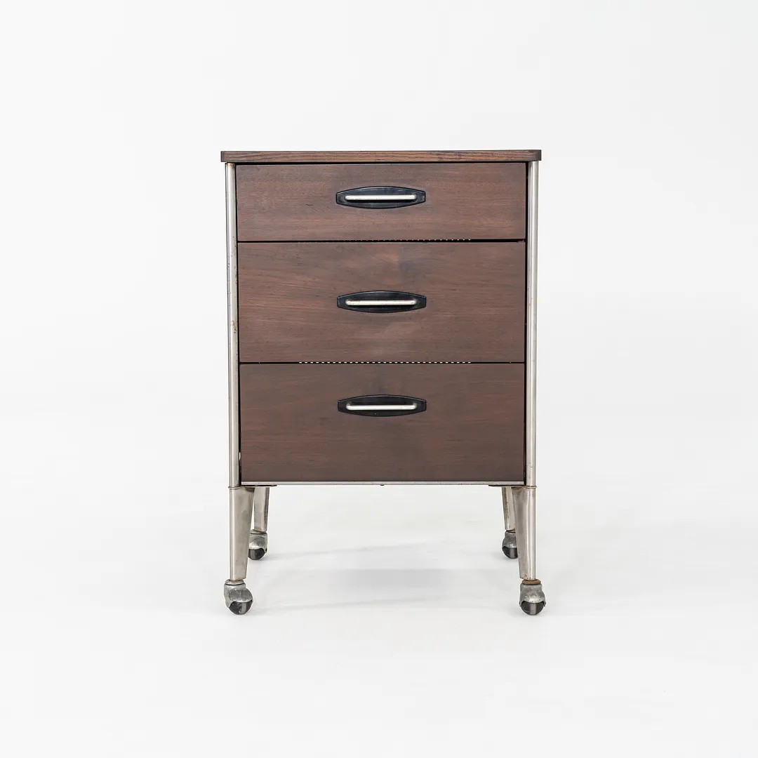 1950s Raymond Loewy for Hill Rom Rolling 3-Drawer Cabinet