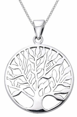 Jewelry Trends Large Celtic Tree of Life Sterling Silver Pendant Necklace 18''
