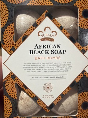 Nubian Heritage African Black Soap Bath Bombs 6 Pack