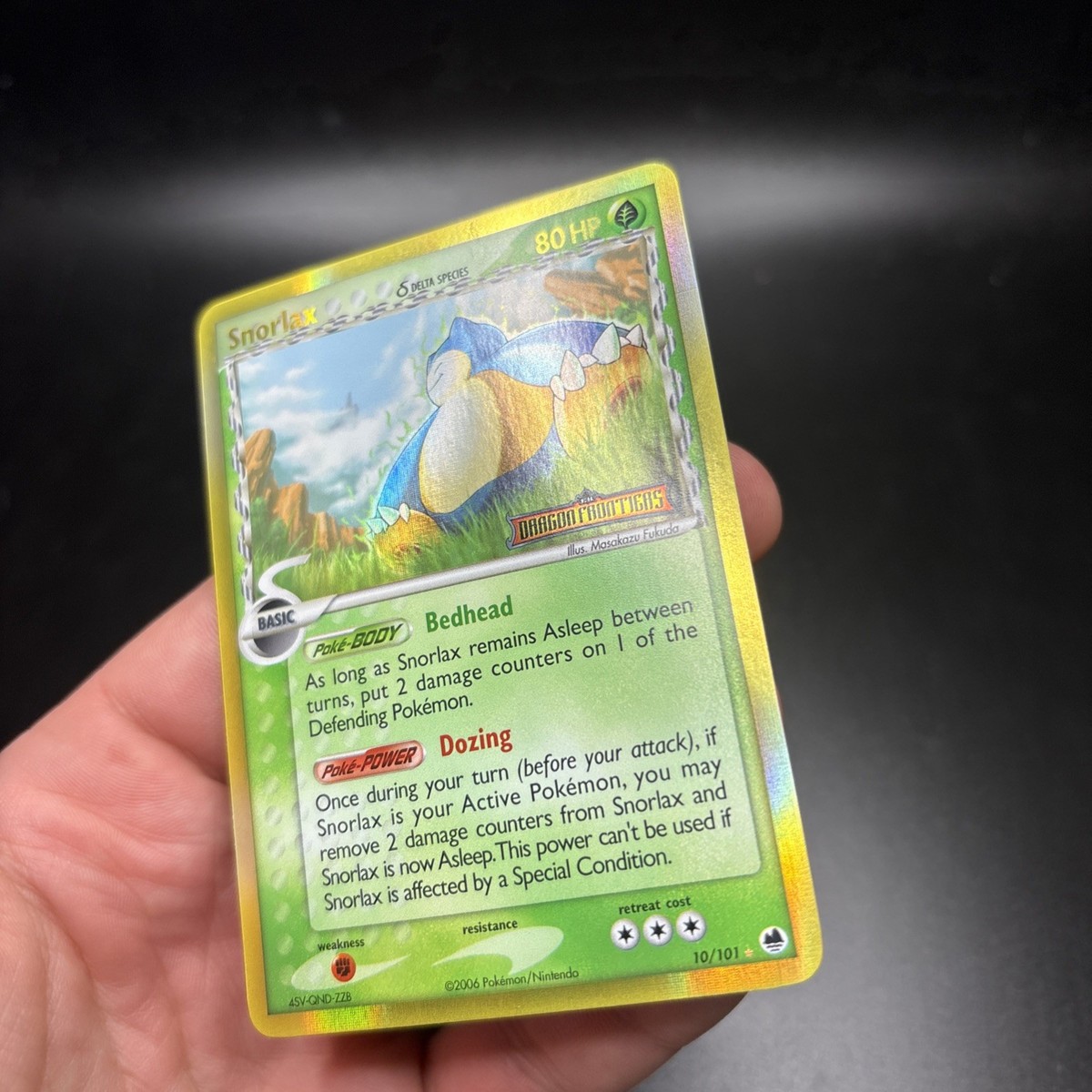 Pokemon Snorlax 10/101 Delta Species Dragon Frontiers Stamped