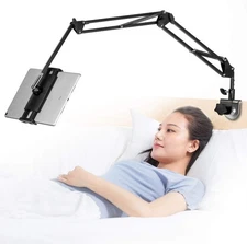 Tablet Stand Adjustable,Foldable Arm for Bed,Aluminum Universal Black 