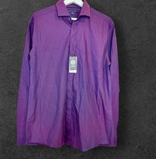 Vince Camuto Men’s Button Front Dress Shirt Navy & Maroon Size Medium NWT