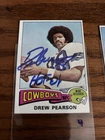 Cowboys Drew Pearson Signed 1975 Topps Card