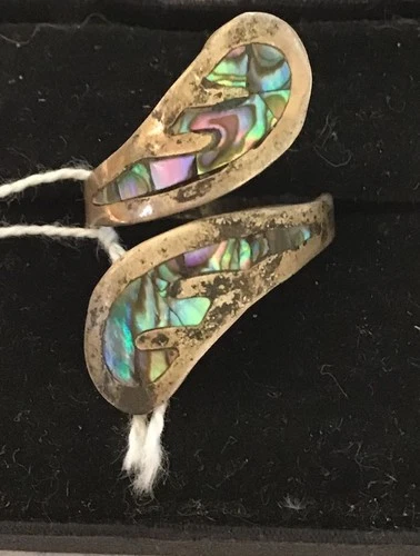 Vintage Mexican Silver JAE Ring With Inlay