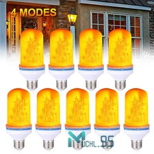 3-9PCS LED Flame Effect Fire Light Bulbs E27 Simulated Nature Flicker Lamp Decor