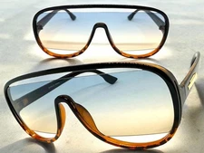 Oversize Exaggerated Modern Retro Shield Party Club Raver SUNGLASSES Large Frame