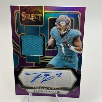 Panini 2023 Select Travis Etienne Jr. SM-TE Jaguars Purple Prizm Auto Mem /49