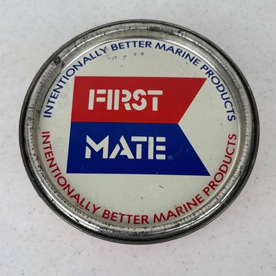 Vintage Sta-Lube First Mate Carnauba Boat Wax Metal Tin 14oz Nautical Marine