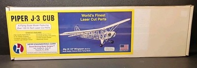 Herr Engineering Piper J-3 Cub Laser Cut Kit 18'' Wing Span Factory Sealed 