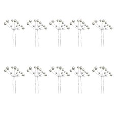 10 Pcs Hair Decorations Crystal Flower Hairpin Bridal Clip Pearl