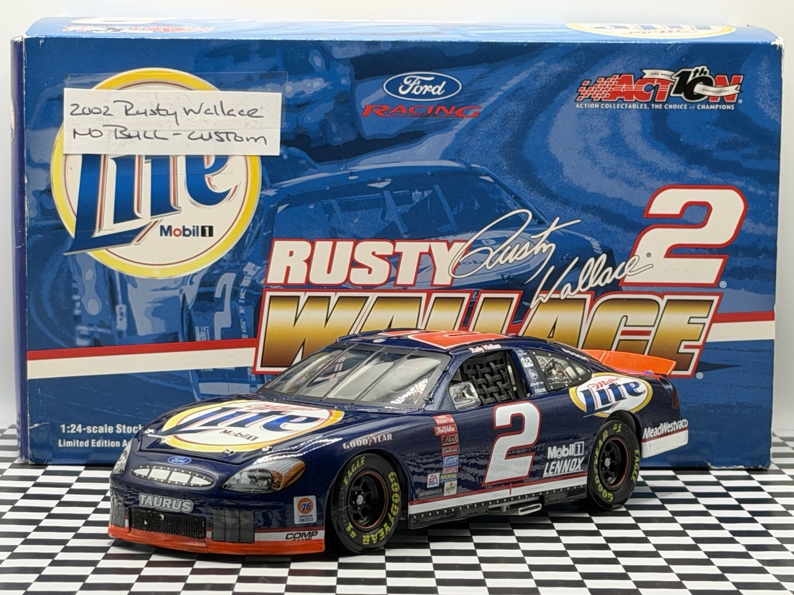2002 Rusty Wallace Miller Lite Taurus Richmond NO BULL CUSTOM NASCAR Action 1/24