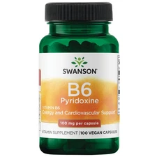 Swanson Vitamin B6 Pyridoxine Supplement, 100 Caps