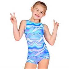 DESTIRA Cotton Candy Swirl Practice Gymnastics Unitard CXXS 3T