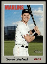 2019 Topps Heritage Derek Dietrich Miami Marlins #116