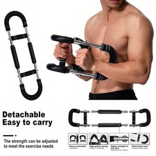 Upper Body Workout Tool Power Twister Bar 65-90LB Adjustable Arm Chest Trainer