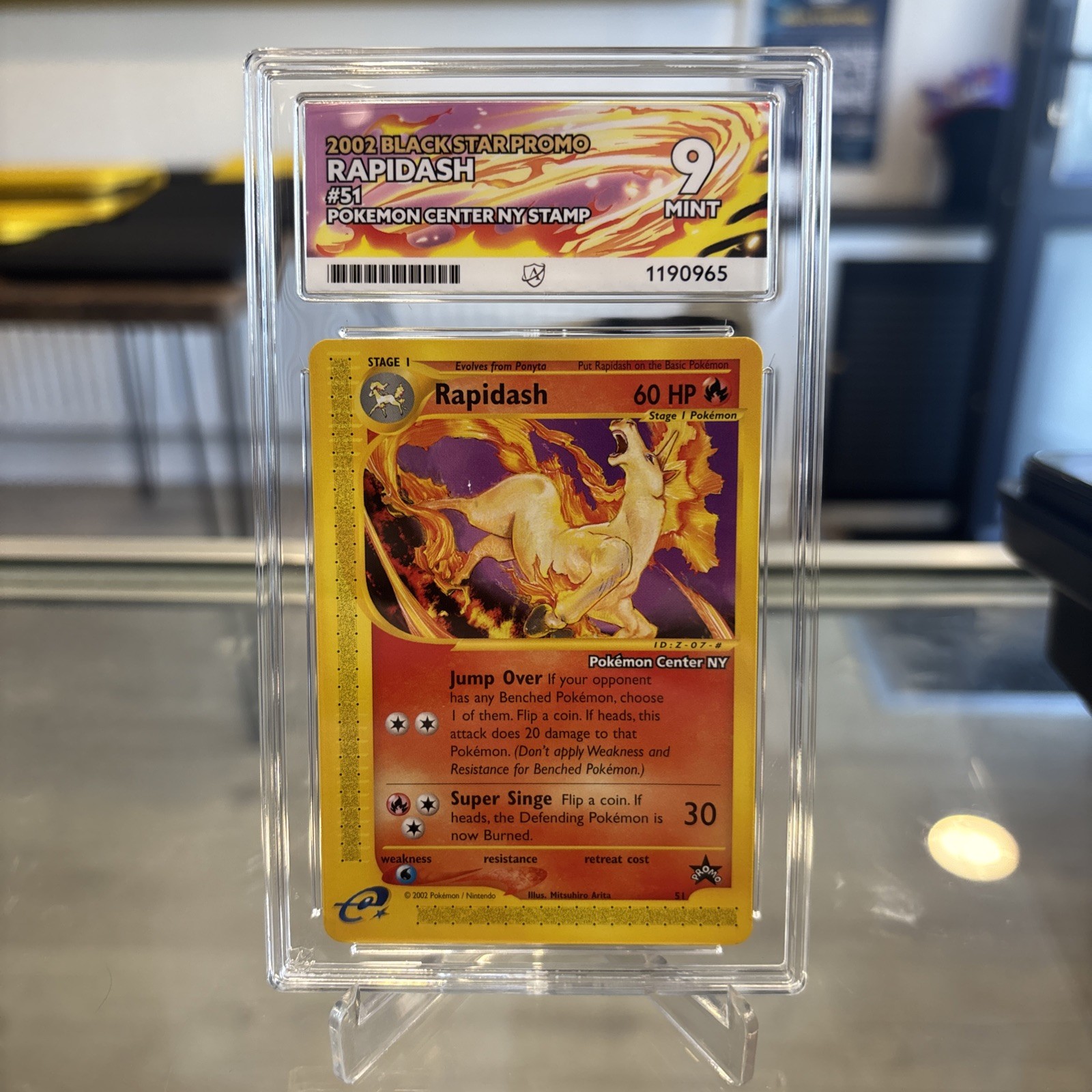 Ace 9 Pokemon Card Rapidash 51 Wizards Black Star Promos Promo WOTC EReader