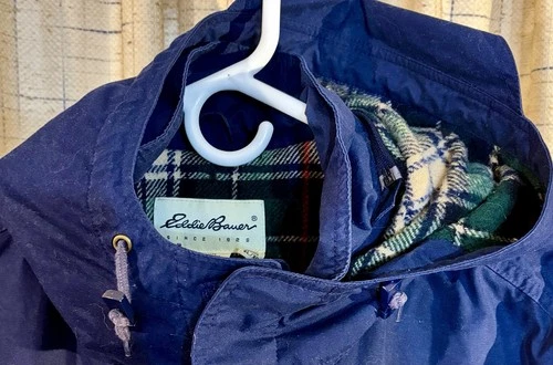 Eddie Bauer Men's Blue Wool Parka Coat Jacket L/XL 40 in Chest Regular image 4