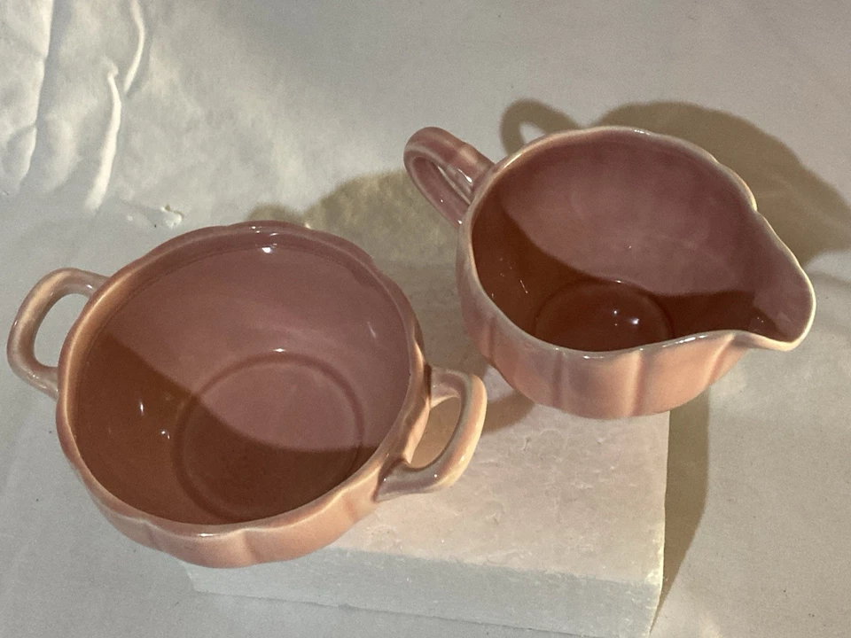 Juego de 2 azúcares y crema color cerámica rosa de W.S.George Foto 2 de 3