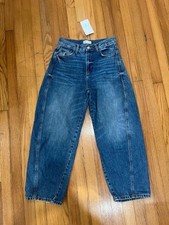 New Zara Woman Blue High Rise Wide Leg Denim Jeans Waist 29  Size 2 Y1110B