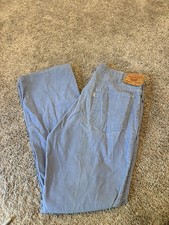 Vintages Levis 517 Corduroy Jean Pants White Tab Blue Bootcut 70s 36x33 Flared