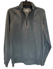 Under Armour Men  s Gray Pullover 1/4 Zip Sweater Size Medium M Sweatshirt