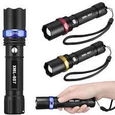 Tactical Police Super Bright LED 3Modes Flashlight Aluminum Torch Zoomable USA