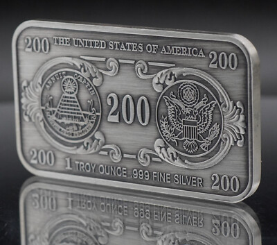 President Donald Trump Antiqued 200 dollar USA 1oz 999 FINE Silver