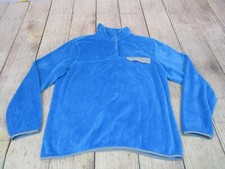 VTG Jachs Cabin Blue Soft Plush Sherpa Fleece T-Snap Pullover Jacket Men's XL 