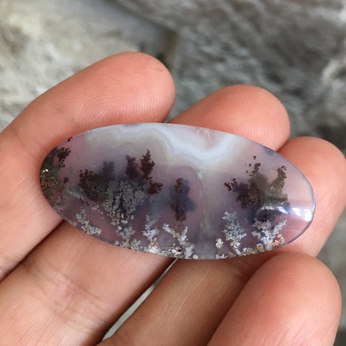 39.6x18.8x4.7mm Fine Garden Moss Agate Oval Cabochon Loose Picture Stone - Picture 2 of 12