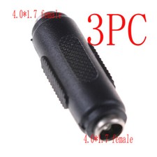 3pc 4.0 x 1.7mm Female to Female DC Power Socket Audio Adapter Connector Plug