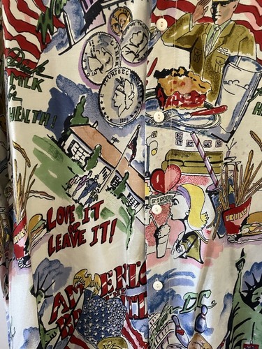 Vintage PARA GRAFF SHIRT America Beautiful Historical Novelty Size Large - Picture 5 of 8