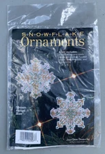 1993 June Grigg Designs Kit 2 Beaded Christmas Snowflakes Ornaments #K-907