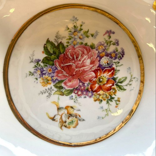 Joli Petit Saladier Vide Poche Porcelaine Motif Fleural Rinceaux Et Décors-mains - Bild 8 von 17