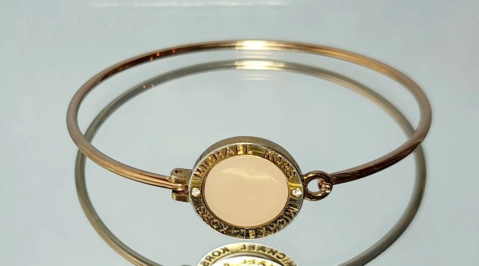 MICHAEL KORS розового золота розовый румяна диск браслет MK логотип MKJ4324791 - Изображение 4 из 4