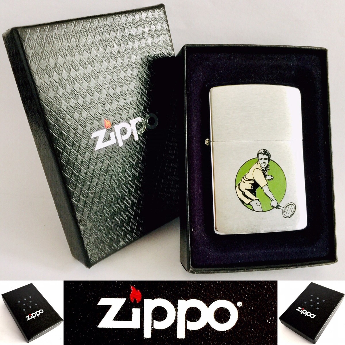 New Rare Collectible (1989) Zippo Tennis Lighter + Original Box 