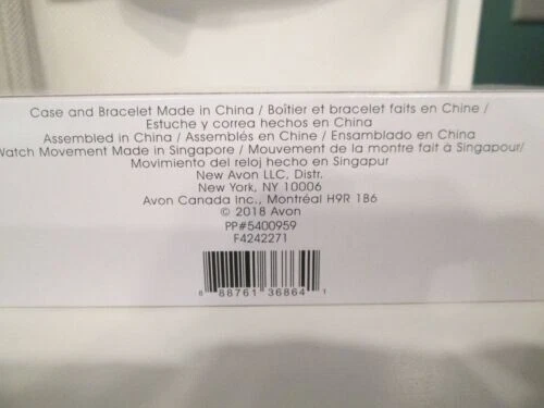 Reloj Avon Safari Correa ~ Correa Negra Estampado Animal Cara Cebra NUEVO EN CAJA Foto 3 de 3