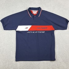 Vintage Y2K Tommy Hilfiger Athletic Men's Size XL Button Collar Polo Shirt Flag