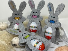 Osterhase mit Namen aus Filz Ü-Ei Eier Halter Oster Geschenk personalisiert hell