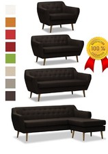 -30% Sessel 2 3 Sitzer Sofa Ecksofa Hocker Skandinavisches Design Grau Holzfüße