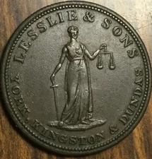 PROSPERITY TO CANADA LESSLIE & SONS HALF PENNY TOKEN